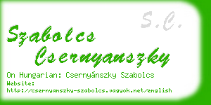 szabolcs csernyanszky business card