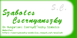 szabolcs csernyanszky business card